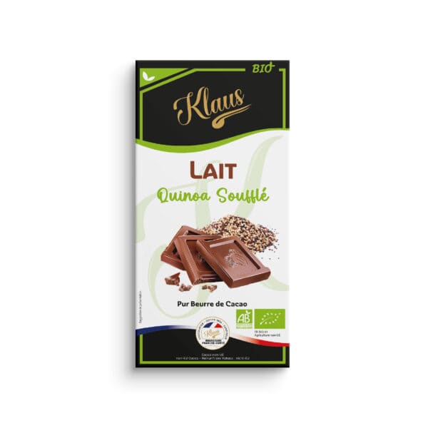 Tablette Bio lait 30% quinoa 100g