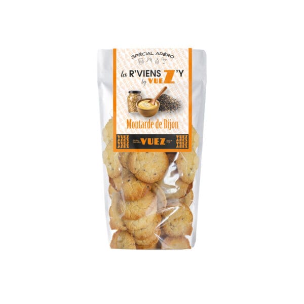 LES R'VIENS Z'Y - Biscuits Apéro Comtois Moutarde de Dijon 100g