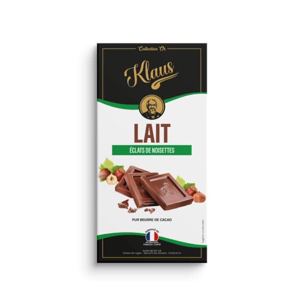 Tablette Or lait 30% éclats de noisette 100g