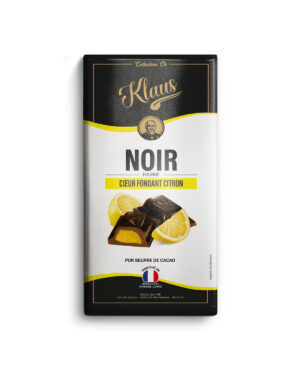 Tablette noir 50% fourrée citron 100g