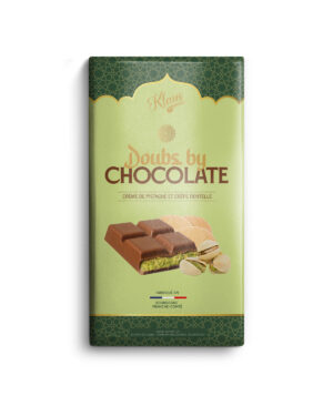 Tablette Doubs-By Chocolate lait 30% pistache et feuilletine 110g