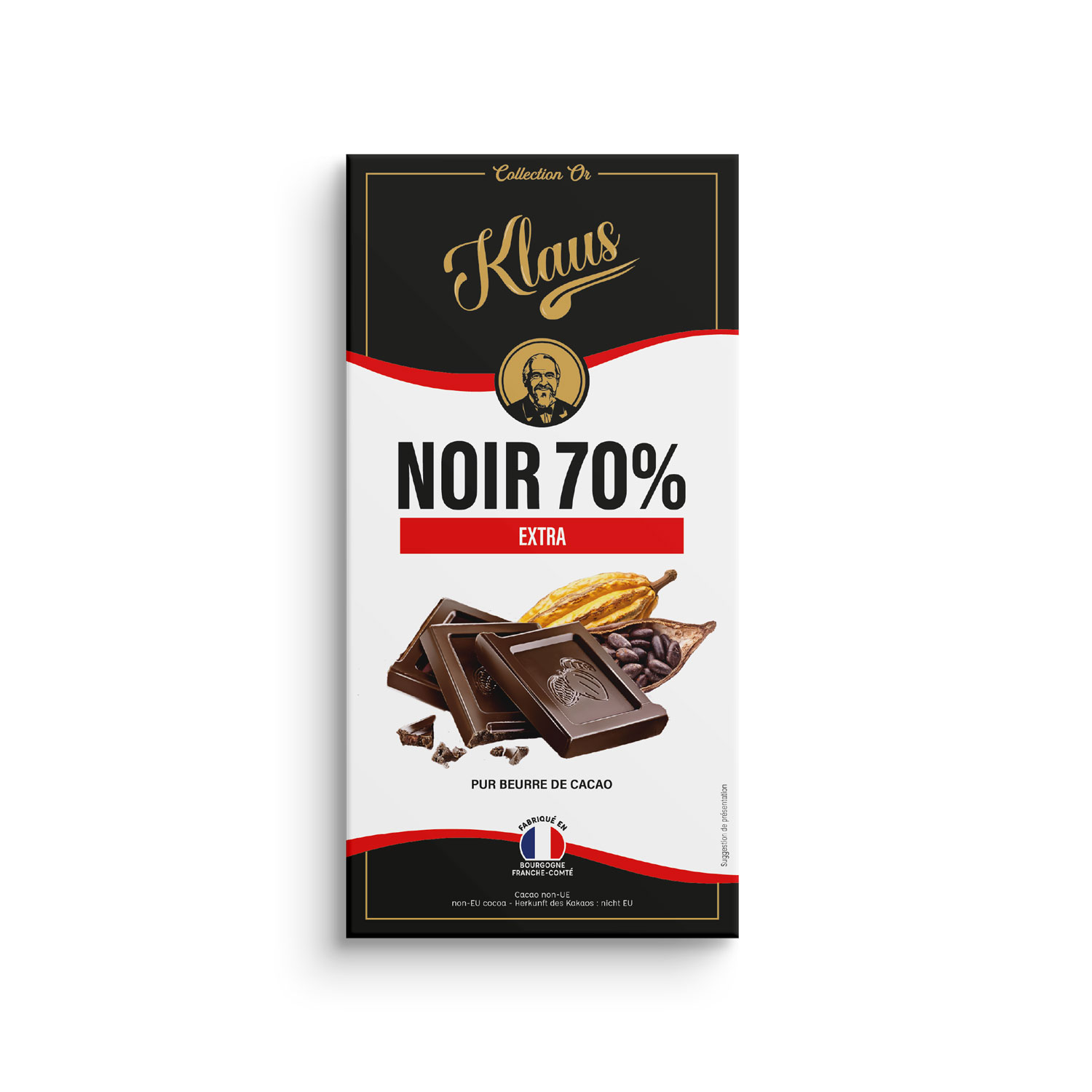 Tablette Or noir 70% extra 100g