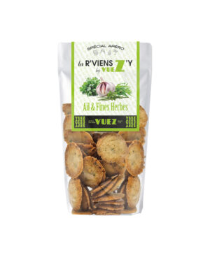 LES R'VIENS Z'Y - Biscuits Apéro Comtois Ail & Fines Herbes 100g