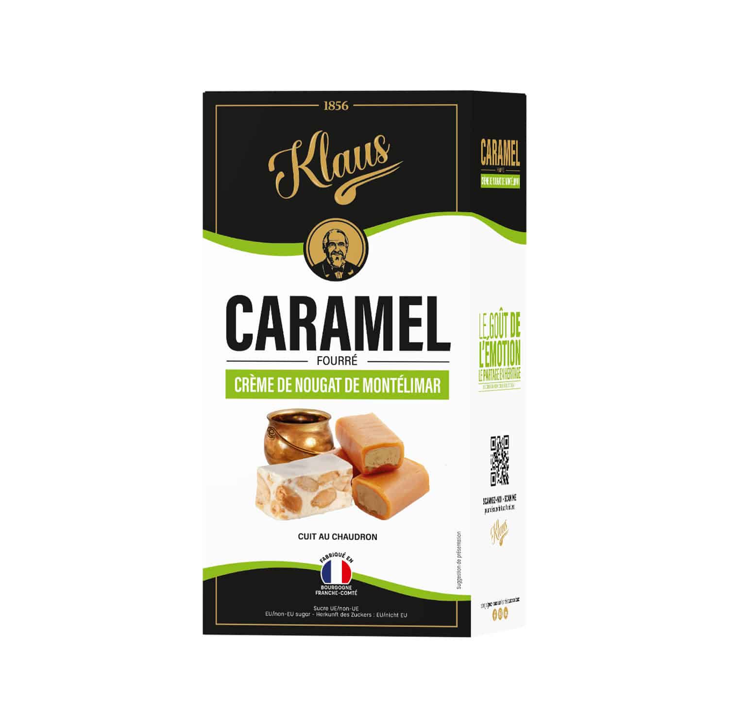 Caramels au lait frais fourrés nougat 160g