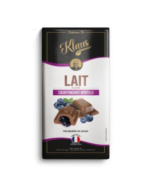 Tablette lait 30% coeur fondant myrtille 100g