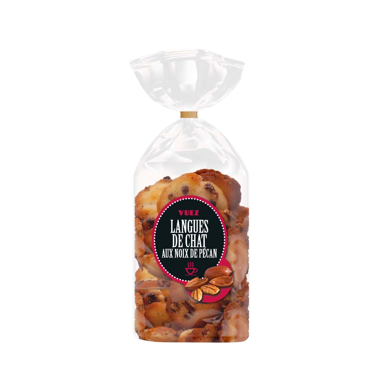 Langues de chat aux éclats de noix de pécan 120g