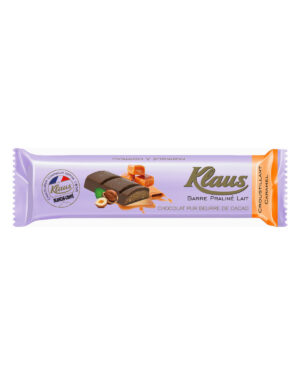 Barre chocolat lait praliné & croustillant caramel 35g