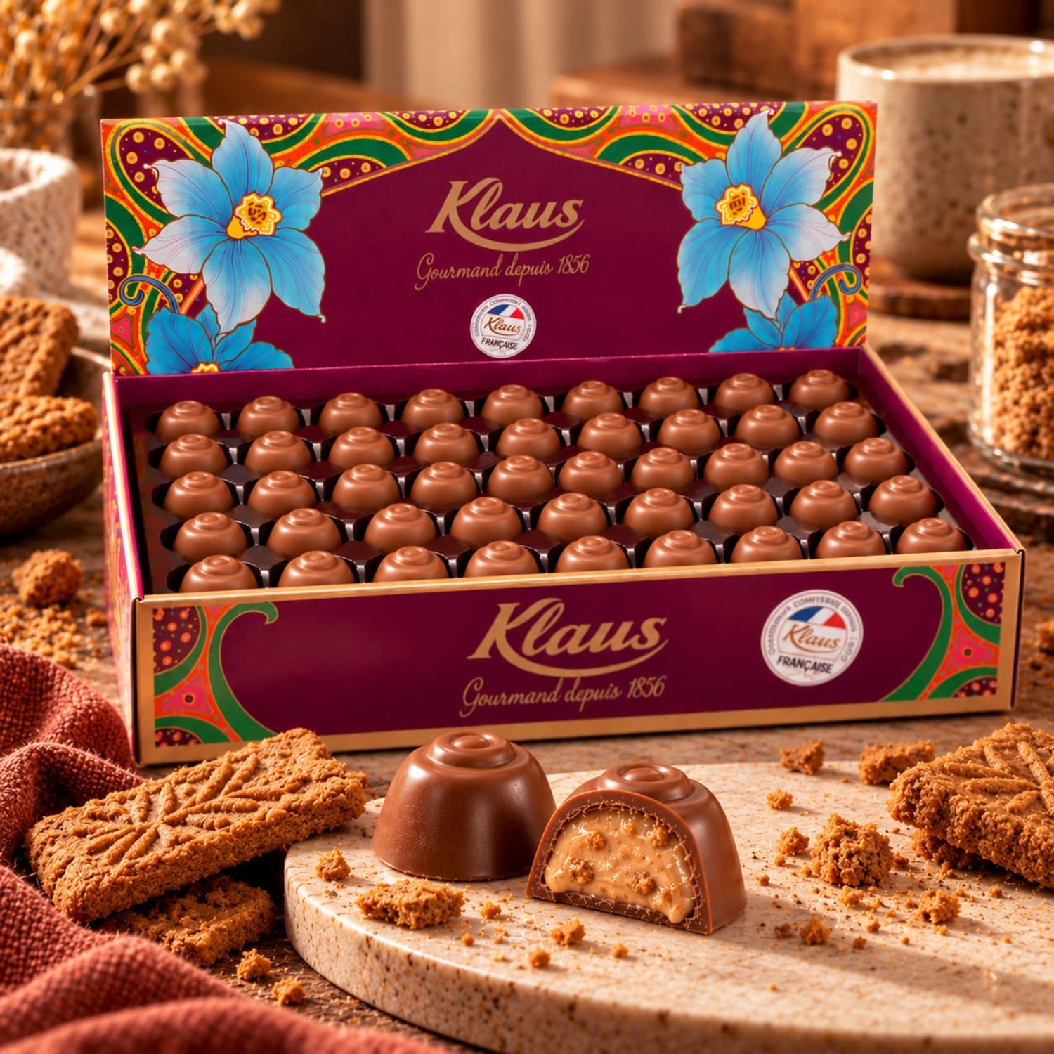 92 boules chocolat lait fourrées au Spéculoos 1kg