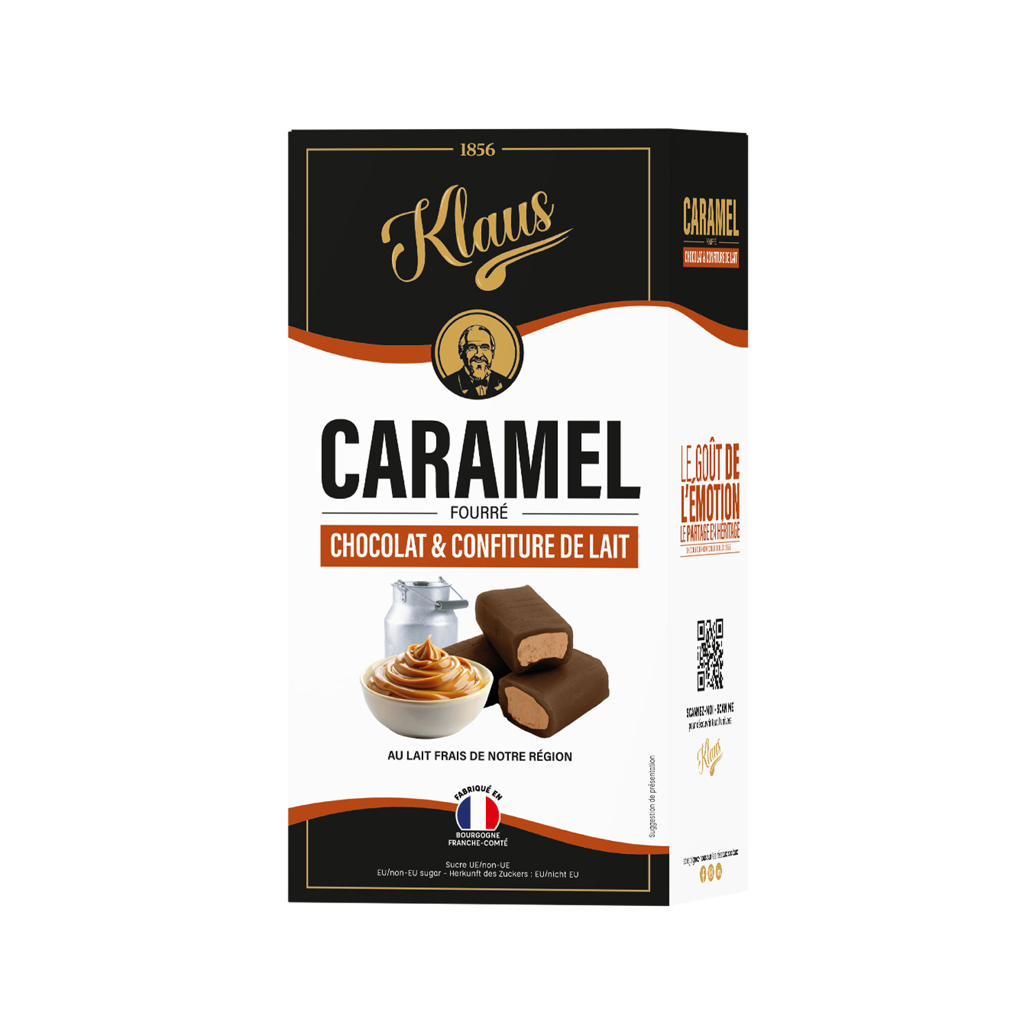 Caramels au chocolat fourrés à la confitue de lait 160g