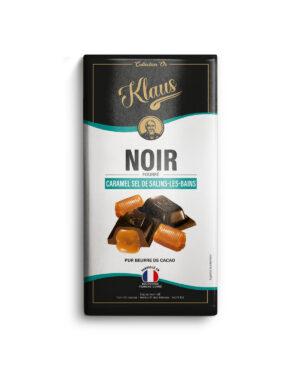 Tablette Noir 50% fourrée Caramel au Sel de Salins-les-Bains 100g