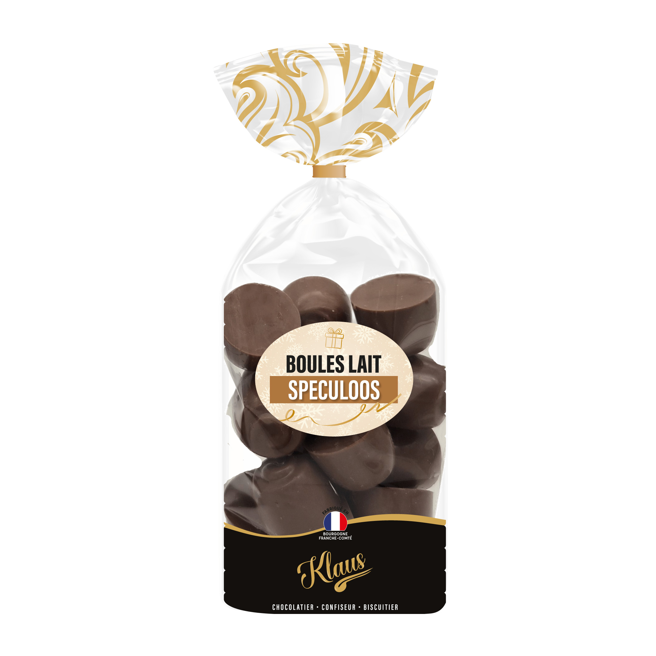 Boules chocolat au lait fourrées à la crème et aux éclats de Spéculoos 180g
